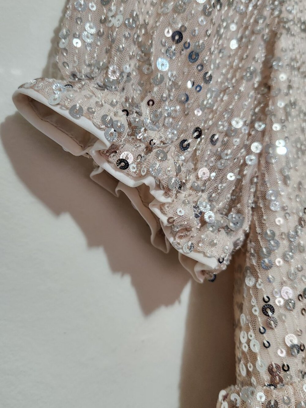 Cat & Jack Champgne Sequin Tiered Dress Glitz Extra Twirl-Worthy Pop Party-Ready - Picture 8 of 12